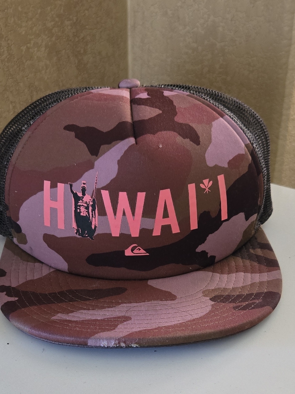 Quiksilver Kids Hawaii Camo Trucker Hat - Pink/Brown